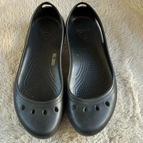 CROCS Shoes - Crocs Kadee Black Flat Slip On Shoes size 9